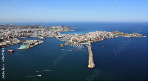 aerial view coruña country, port photo