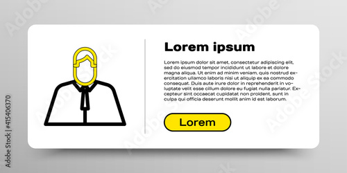 Line Lawyer, attorney, jurist icon isolated on white background. Jurisprudence, law or court icon. Colorful outline concept. Vector.