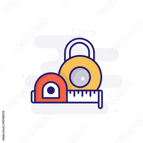 Measure Tools vector filled outline icon style illustration. EPS 10 file