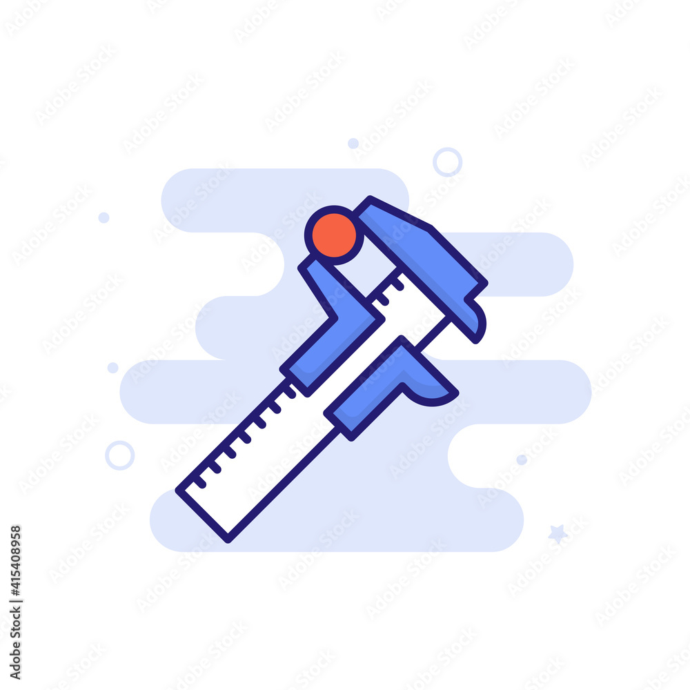 Vernier Caliper vector filled outline icon style illustration. EPS 10 file Vernier Caliper vector filled outline icon style illustration. EPS 10 file