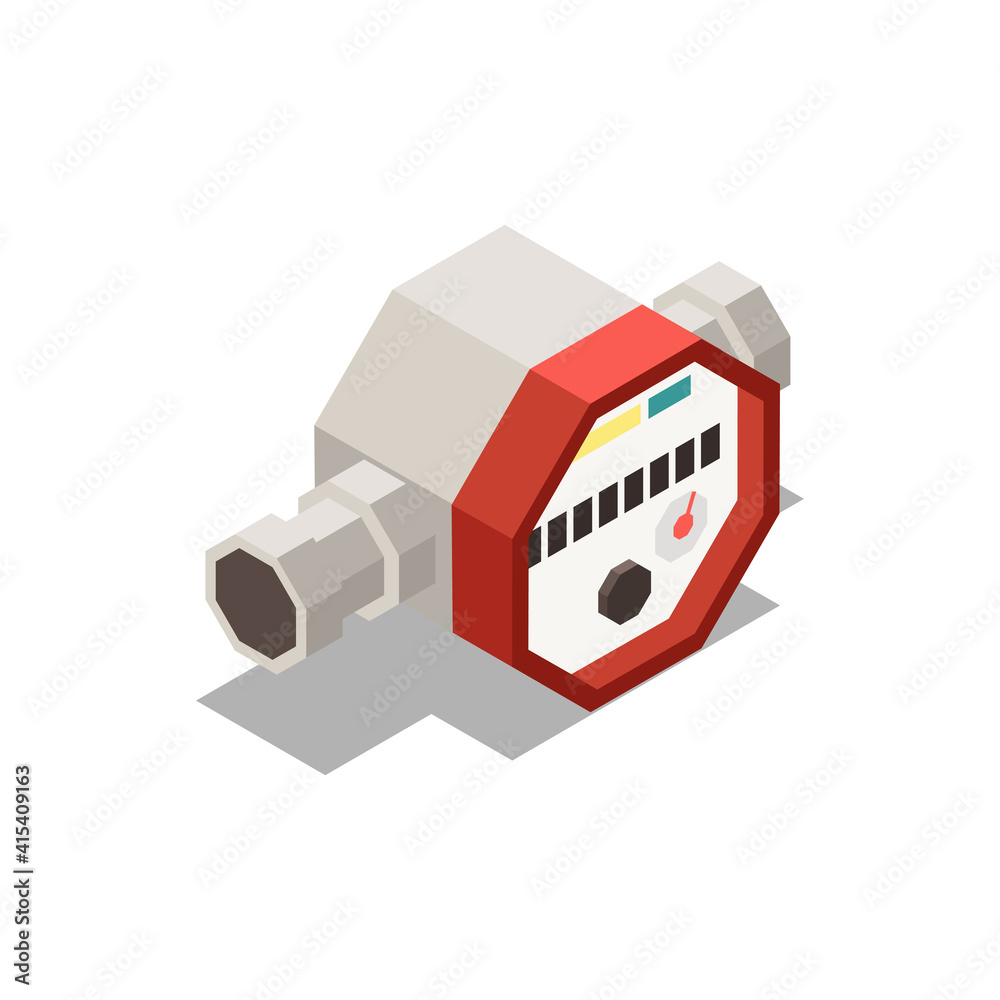 Fototapeta premium Water Meter Isometric Composition