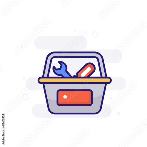 Toolbox vector filled outline icon style illustration. EPS 10 file