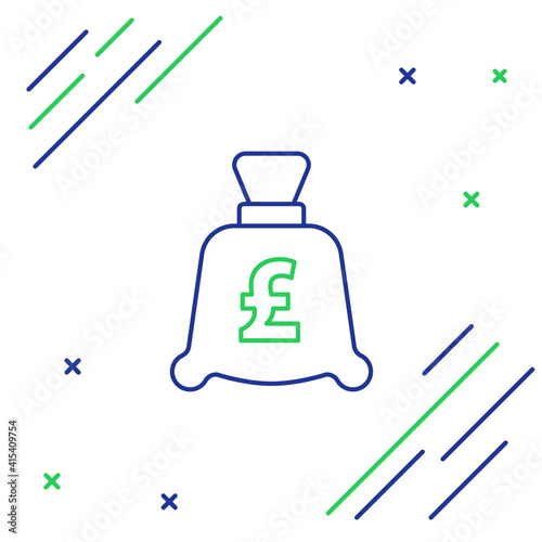 Line Coin money with pound sterling symbol icon isolated on white background. Banking currency sign. Cash symbol. Colorful outline concept. Vector.