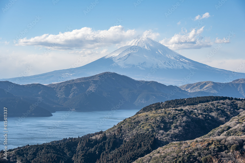 大観山展望台から富士山を望む