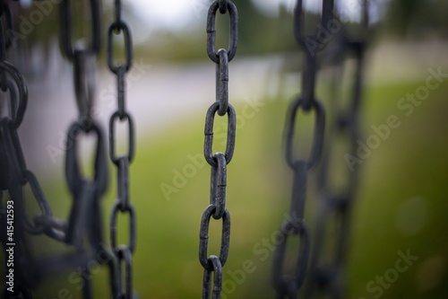 chains and links at the disc golf park