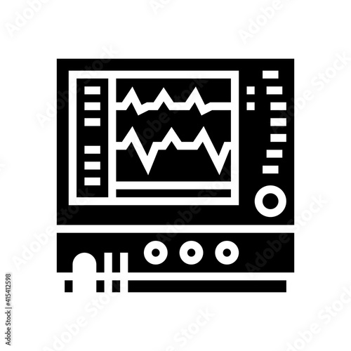 heart rate monitor glyph icon vector. heart rate monitor sign. isolated contour symbol black illustration