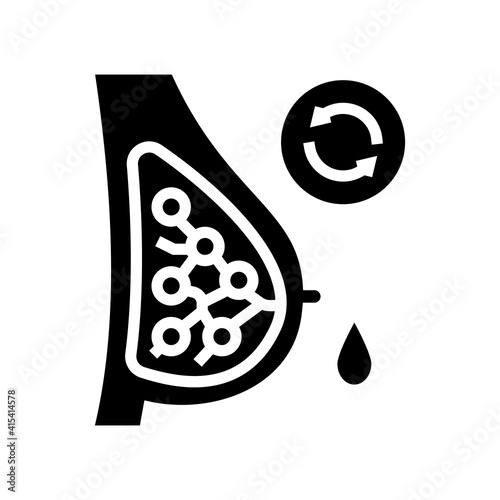 appearance of milk in breast glyph icon vector. appearance of milk in breast sign. isolated contour symbol black illustration