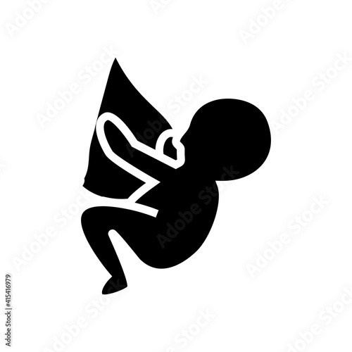 feeding baby at request glyph icon vector. feeding baby at request sign. isolated contour symbol black illustration