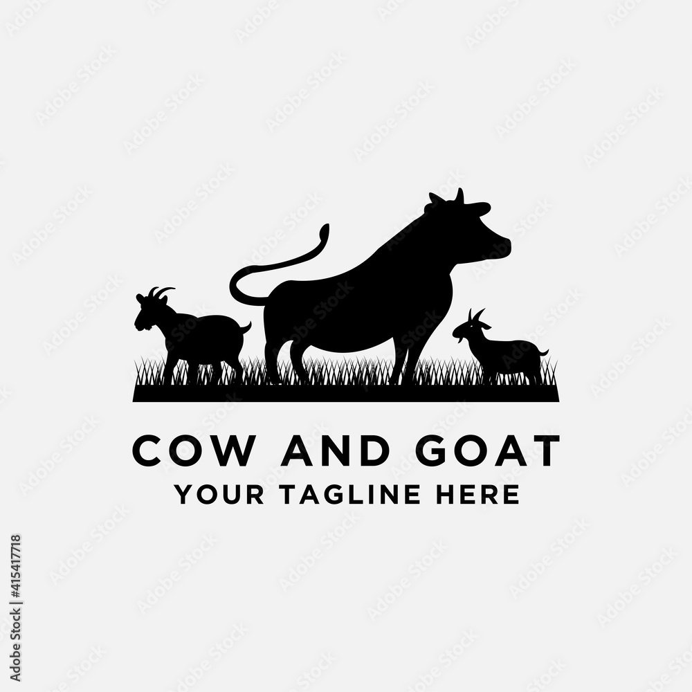 Fototapeta premium cattle logo vector collection. Cow and Goat design. - Vector