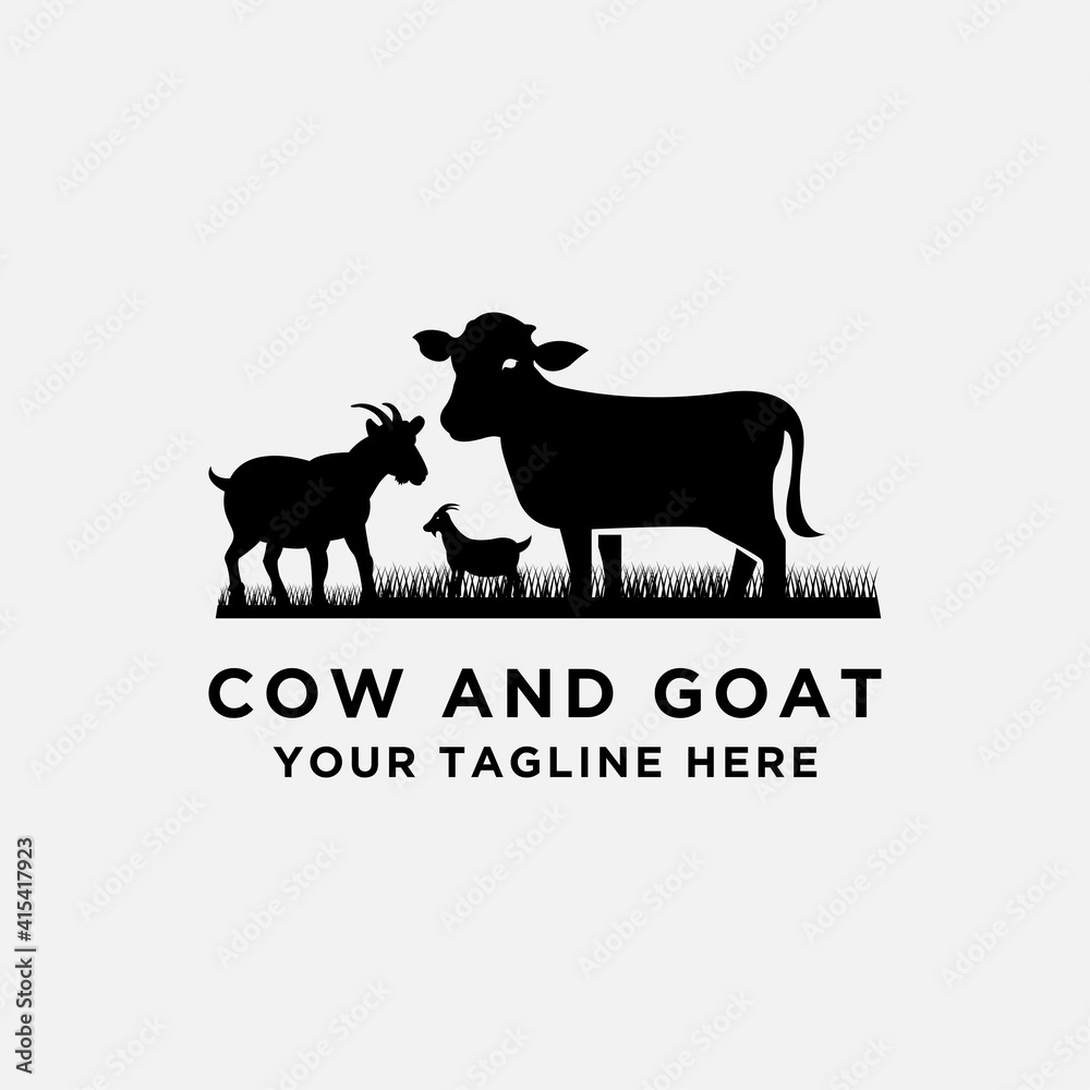 cattle logo vector collection. Cow and Goat design. - Vector