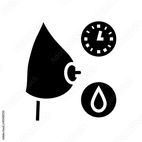 breastfeeding by hour glyph icon vector. breastfeeding by hour sign. isolated contour symbol black illustration