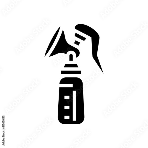 breast milk pump glyph icon vector. breast milk pump sign. isolated contour symbol black illustration