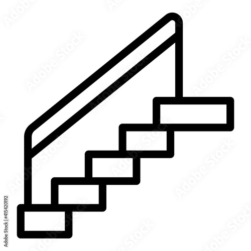 Stairs icon. Outline stairs vector icon for web design isolated on white background