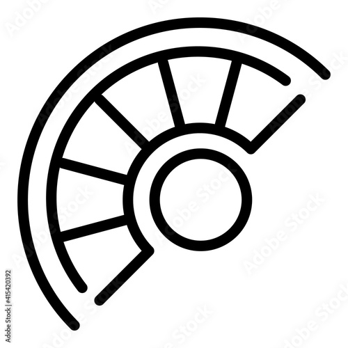 Curved staircase icon. Outline curved staircase vector icon for web design isolated on white background