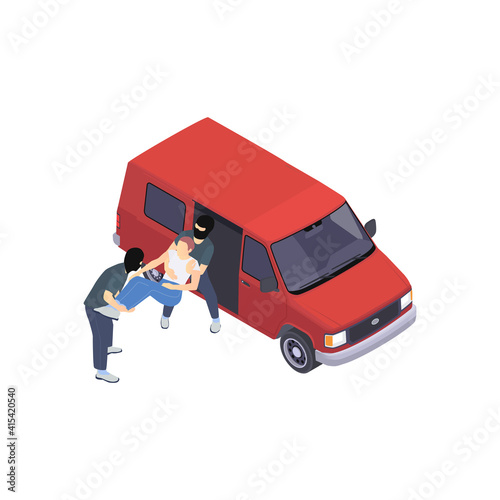 Kidnapping Van Isometric Composition
