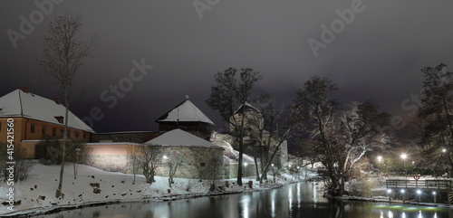 Castle Nykopingshus in night light photo