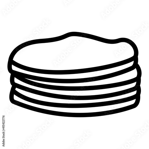 Pocket pita bread icon. Outline pocket pita bread vector icon for web design isolated on white background