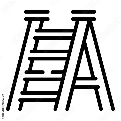 Metal step ladder icon. Outline metal step ladder vector icon for web design isolated on white background