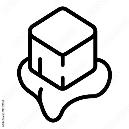 Piece of caramel icon. Outline piece of caramel vector icon for web design isolated on white background