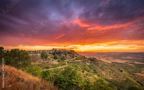 Beautiful Sunset after a Storm, Mazzarino, Caltanissetta, Sicily, Italy, Europe