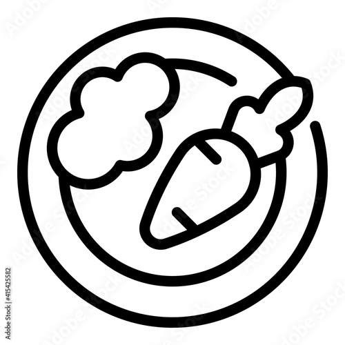Plate mashed potato icon. Outline plate mashed potato vector icon for web design isolated on white background