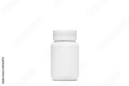 3d render. Illustration. Bottle of capsules mockup isolated with white background