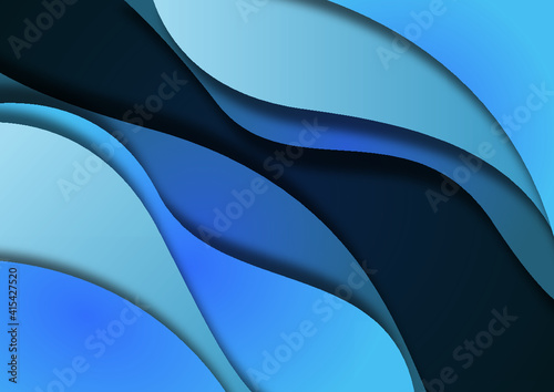 elegante fondo abstracto vectorial azul degradado con ondas y profundidad