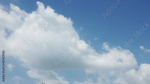 Time Lapse 4k Motion of White Clouds on Blue Sky background. Weather and Environment in Summer, Spring Season concept