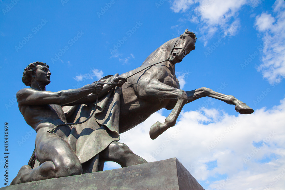 Horse tamer sculpture in Saint Petersbur