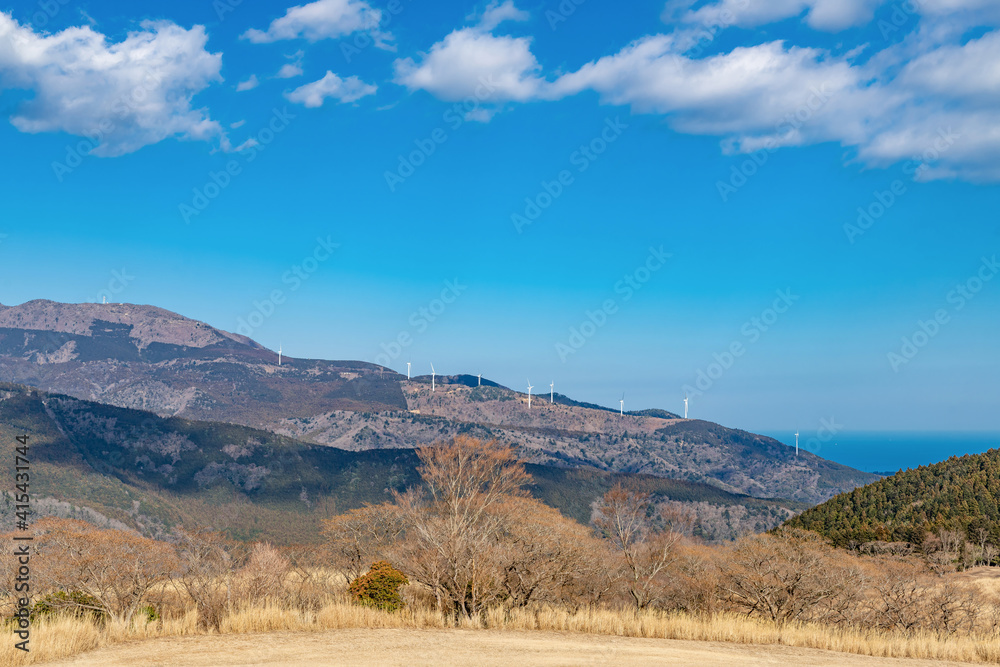Naklejka premium 静岡県賀茂郡東伊豆町 冬の細野高原の風景