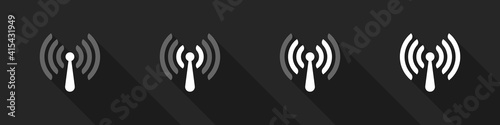 Antena WiFi. Wifi icons concept. Wireless internet sign isolated on black background. Vector illustration