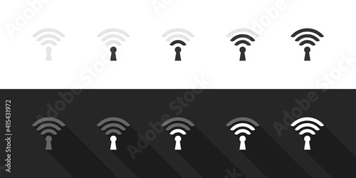 Antena WiFi sign set. Wifi icons concept. Wireless internet sign. Simple Icons. Vector illustration