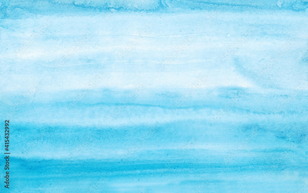 Blue watercolor texture. Watercolor background. Drawn by hand. For banners, posters and other designs.