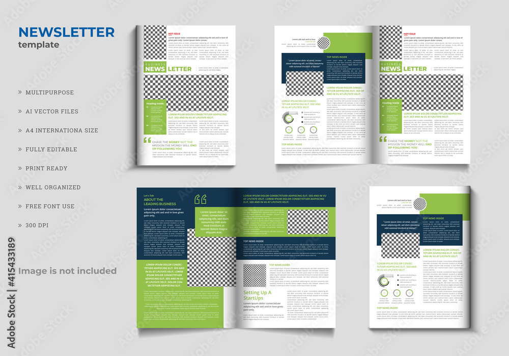 Newsletter design for print-ready Stock Vector | Adobe Stock