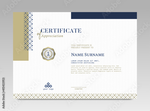 Modern Design Certificate. Certificate template awards diploma background vector modern design simple elegant and luxurious elegant. layout horizontal in A4 size