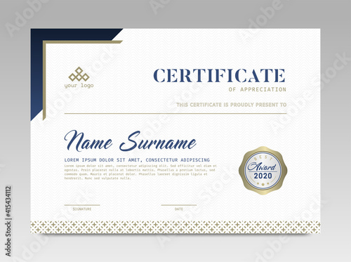 Modern Design Certificate. Certificate template awards diploma background vector modern design simple elegant and luxurious elegant. layout horizontal in A4 size