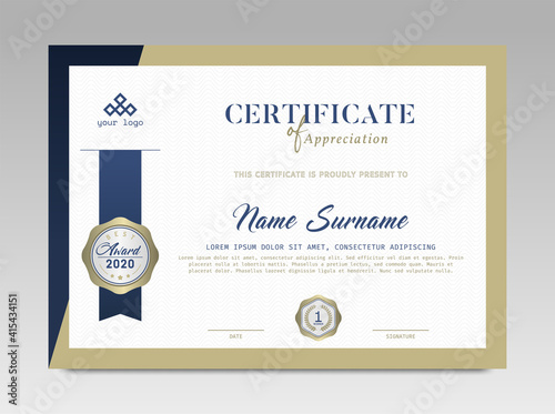 Modern Design Certificate. Certificate template awards diploma background vector modern design simple elegant and luxurious elegant. layout horizontal in A4 size