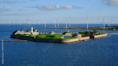 Photography Tre Kronor Fort & wind turbines, Copenhagen, Denmark