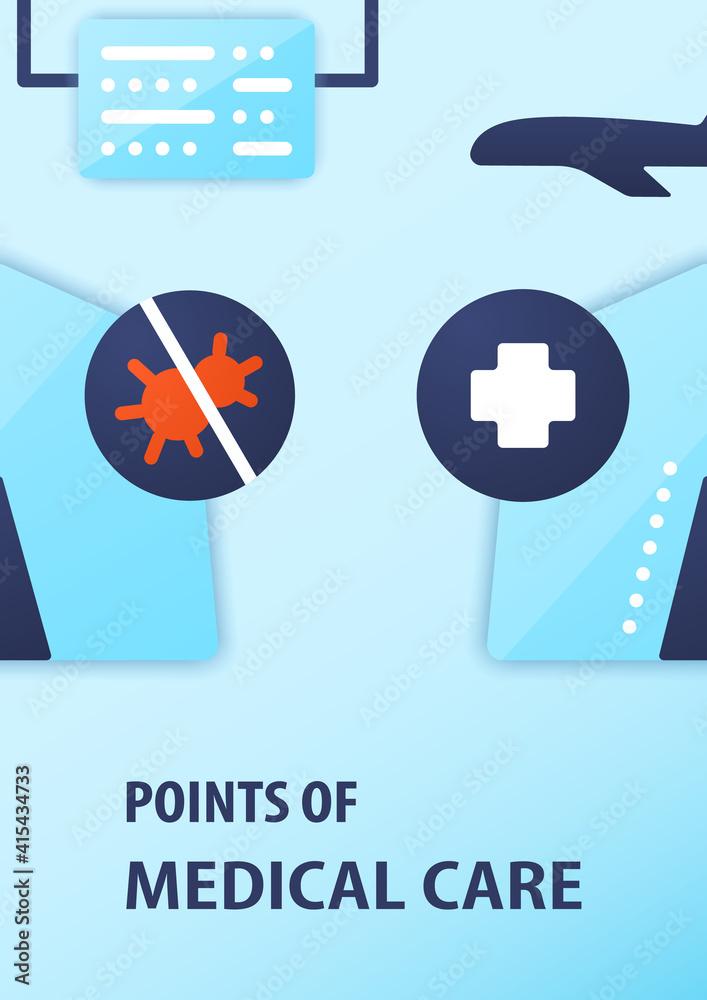 Medical care point brochure. Emergency service template. Flyer ...