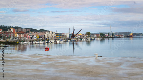 Panoramic view of a picturesque port of Aviles, Asturias, Spain.