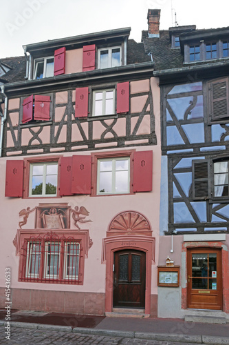 Street in Colmar  Alsace  France 