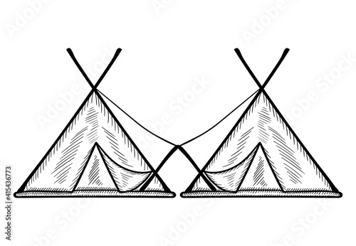 Glamping doodle tent set