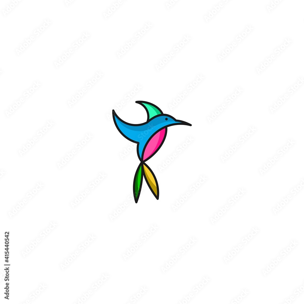 Naklejka premium Bird Abstract Logo design vector design colorful