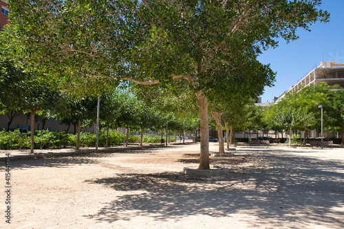 view of park in the city of Alicante, located in the Valencian Community, Spain.