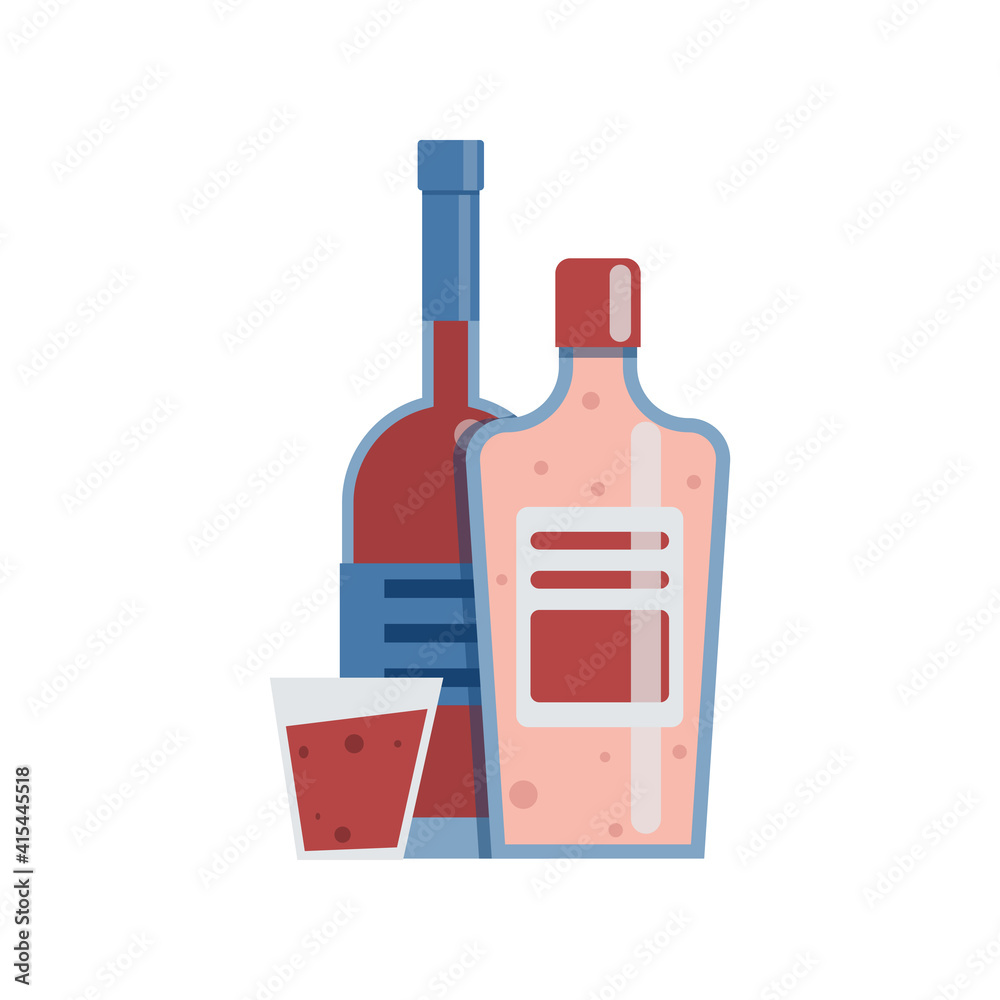 Alcohol Addiction Flat Composition Alcohol Addiction Flat Composition