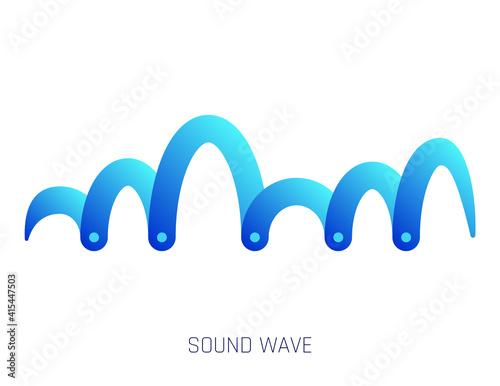 Color sound wave. Audio digital equalizer technology, musical pulse vector Illustration. Voice line waveform or volume level symbol. Curve radio wave