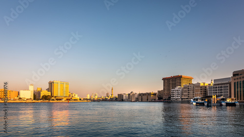 Dubai, UAE, 23 November 2020: View of Dubai Creek. Famous tourist destination in the United Arab Emirates.