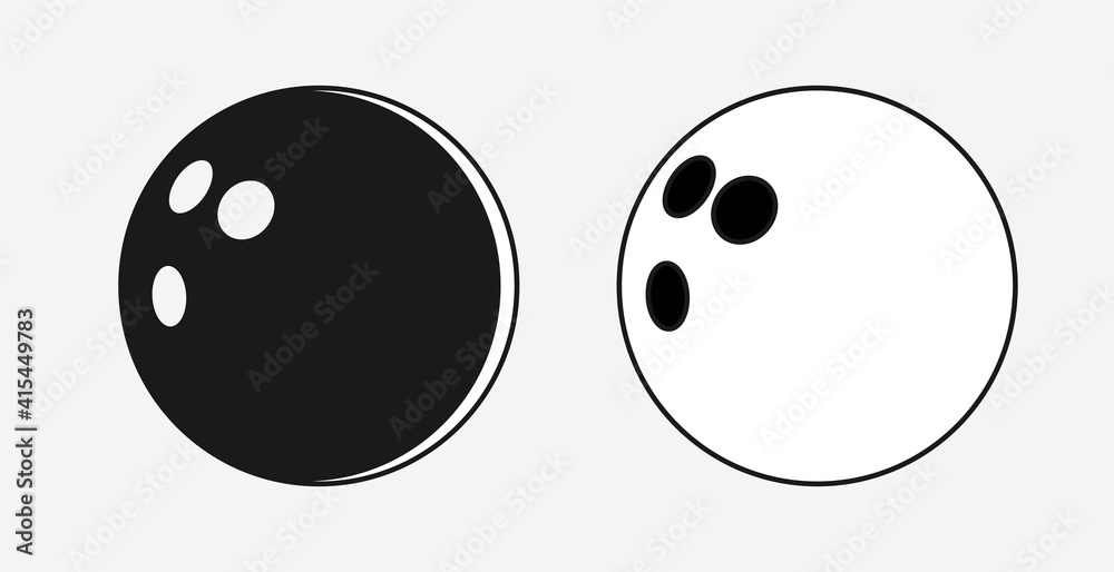Fototapeta premium Bowling Balls Vector Sign Isolated on White