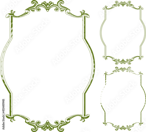 Illustration of antique vector frames, shadows and outlines.