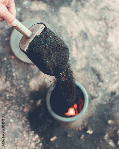 Coal in the burner